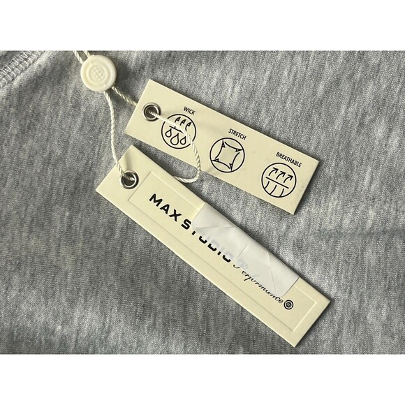 Max Studio Performance Top Sleeveless Backless Cutout Wicking Gray XL NWT Sports - Picture 8 of 9